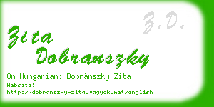 zita dobranszky business card