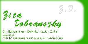 zita dobranszky business card